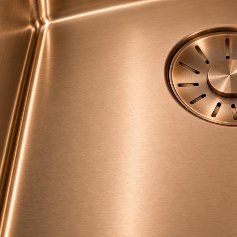 Pure.Sink Comfort PVD Rosé Koper spoelbak 34x40 cm onderbouw, vlakbouw en opbouw PCM3440-62